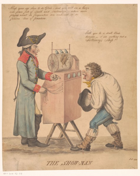 The Show-man, 1799.  Creator: Monogrammist J.A..
