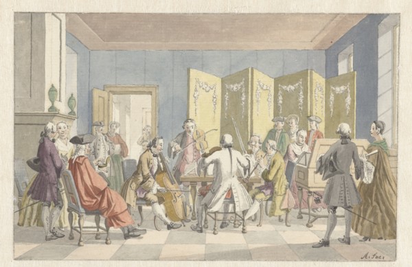 Interior with musicians, 1723-1760. Creator: Nicolaas Aartman.