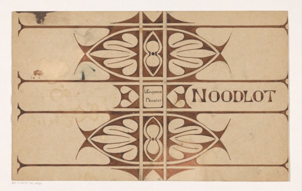 Book cover design for "Noodlot" (Footsteps of Fate), by Louis Couperus, 1898, (1898 or earlier).  Creator: Reinier Willem Petrus de Vries.
