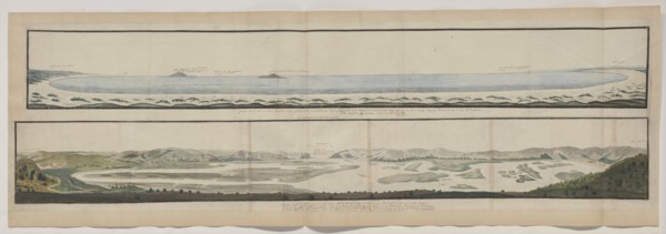 Panorama of the Knysna River and the defile through which it flows into the sea., 1778-1779. Creators: Robert Jacob Gordon, Johannes Schumacher.