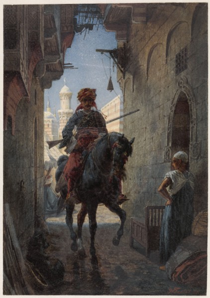 Turkish rider in a city, 1863. Creator: Willem de Famars Testas.
