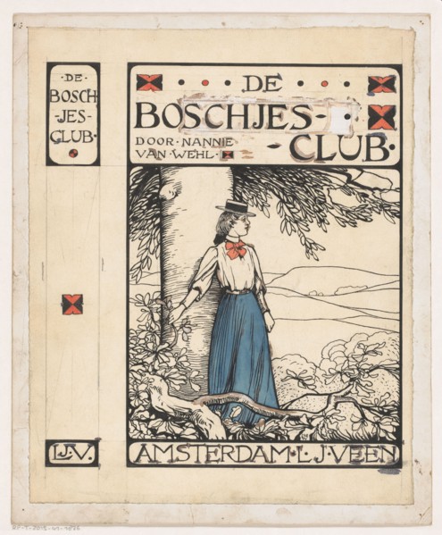 Book cover design for: Nannie van Wehl, De Boschjes-Club, 1905, in or before 1905. Creator: Willem Wenckebach.