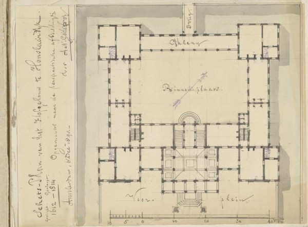 Plan of the Palace Honselaarsdijk, 1890.  Creator: A.N. Godefroy.