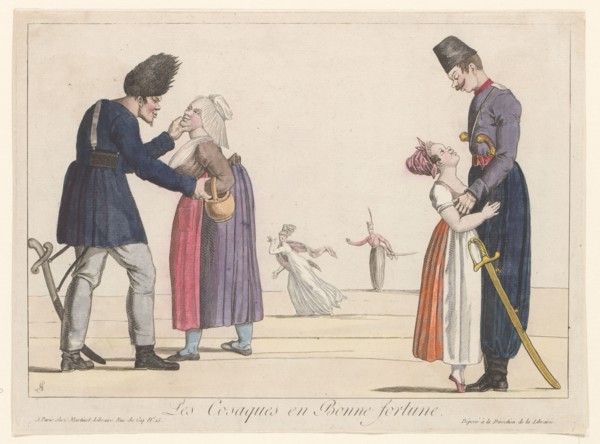 Cossacks on the love path, c.1814-c.1815. Creator: Adrien Pierre François Godefroy the Younger.