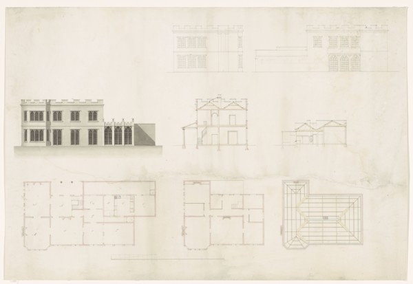 Design for a house in neo-Gothic style, c.1700-c.1800. Creator: Anon.