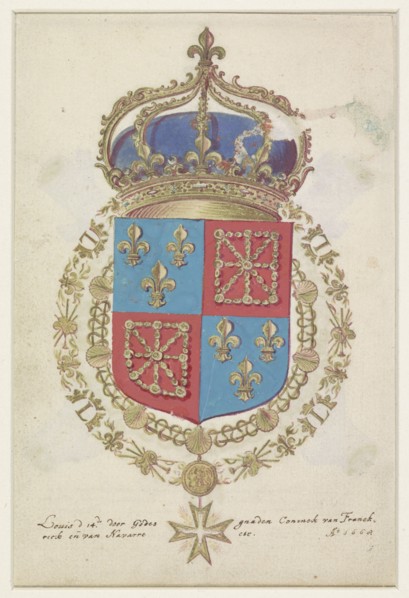 Coat of arms of Louis XIV, King of France, 1668. Creator: Anon.