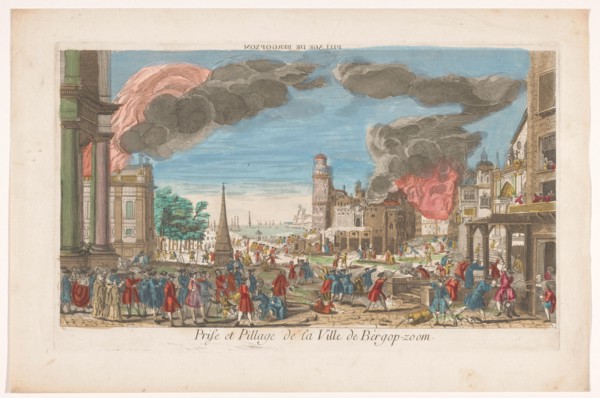 View of the intake and looting of Bergen op Zoom by the French in 1747, 1747-1799. Creator: Anon.