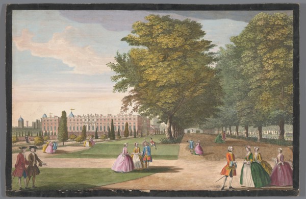View of Hampton Court Palace in London seen from the south side, 1700-1799. Creator: Anon.