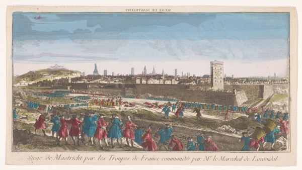 View of the siege of Maastricht by the French in 1748, 1748-1799. Creator: Anon.