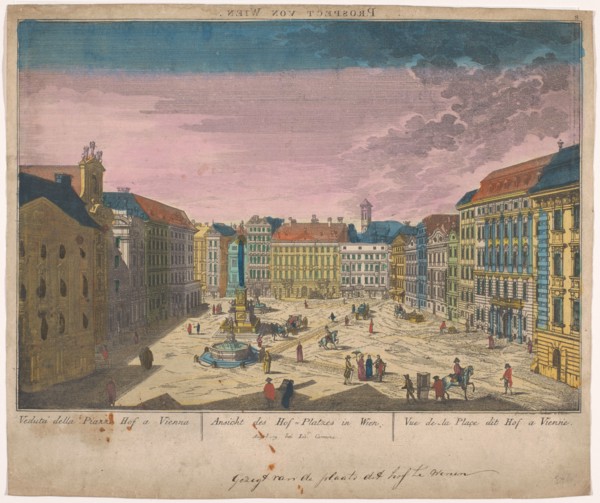 View of the Platz am Hof in Vienna, 1780-c.1830. Creators: Anon, Josef Carmine.