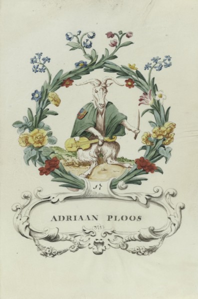 Cartoon of Adriaan Ploos, 1710-1720. Creator: Anon.