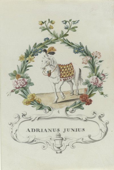 Cartoon of Adrianus Junius, 1710-1720. Creator: Anon.