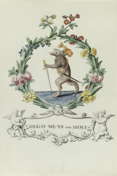 Cartoon of Hugo Muys van Holy, 1710-1720. Creator: Anon.