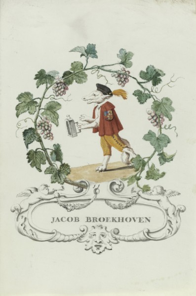Cartoon of Jacob Broekhoven, 1710-1720. Creator: Anon.
