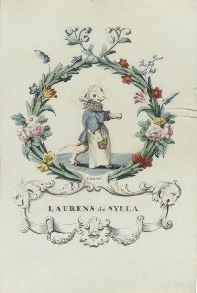 Cartoon of Laurens Sylla, 1710-1720. Creator: Anon.