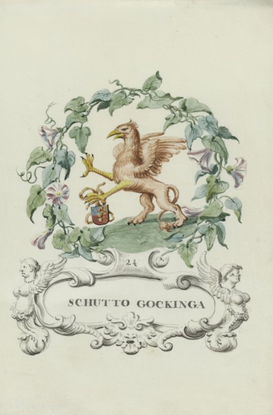 Cartoon of Schutto Gockinga, 1710-1720. Creator: Anon.