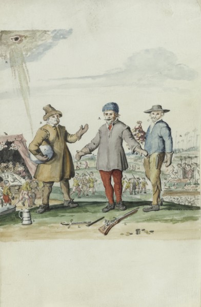 Dialogue between Kees den Boer and the landlord, 1710-1740. Creator: Anon.