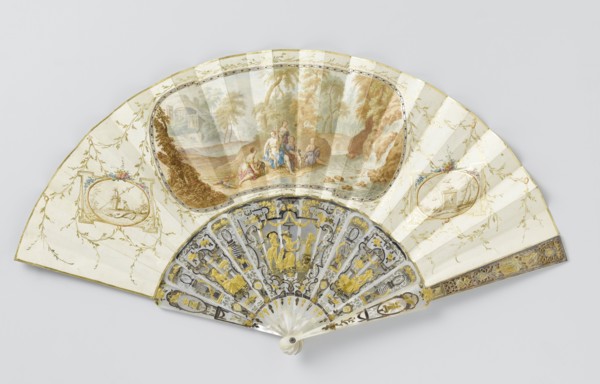 Folding paper fan with Diana and nymphs, c.1780.  Creator: Anon.