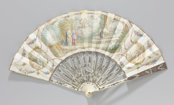 Folding paper fan with wedding scene, c.1765-c.1780.  Creator: Anon.