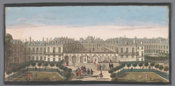 View of the Palais Royal in Paris, 1700-1799. Creators: Anon, Jacques Rigaud.