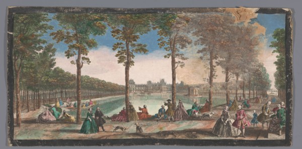 View of the pond of the garden of the Palais de Fontainebleau, 1700-1799. Creators: Anon, Jacques Rigaud.