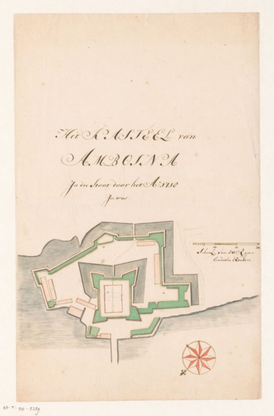 Plan of Fort Victoria, Ambon, 1718.  Creator: Anon.