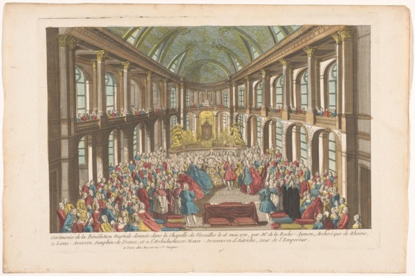 View of marriage between Louis XVI, King of France, and Marie Antoinette, Queen..., 1770, 1700-1799. Creator: Anon.