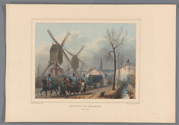 Mills of Berchem, 1832, (1833).  Creator: Auguste Raffet.