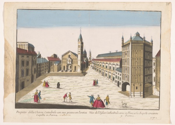 View of the Dom and the Baptisterium in Parma, 1700-1799. Creator: Unknown.