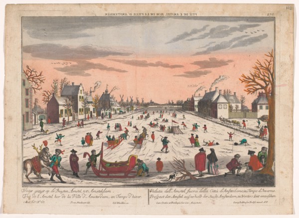 Winter view on the Amstel in Amsterdam, 1742-1801. Creator: Georg Gottfried Winckler.