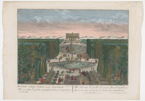 View of an avenue in the middle of a garden, 1742-1801. Creator: Anon.