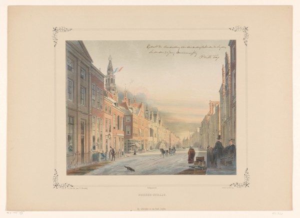 View of the Breetraat in Leiden, 1854. Creator: Gerardus Johannes Bos.