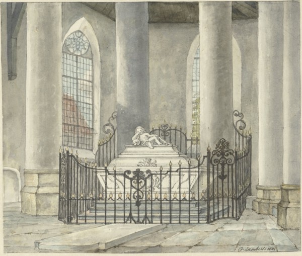Grave monument of Catharina Alida van der Dussen, in a church in Culemborg, 1843. Creator: Gerrit Lamberts.