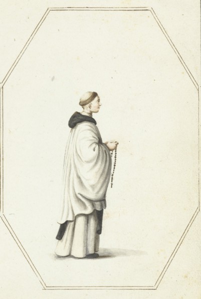 Monk standing with a rosary, c.1657. Creator: Gesina ter Borch.