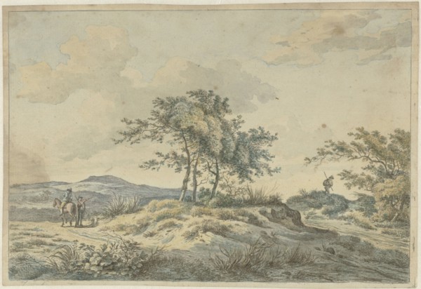 Landscape with rider and pedestrian, 1781-1822. Creator: Hermanus Fock.