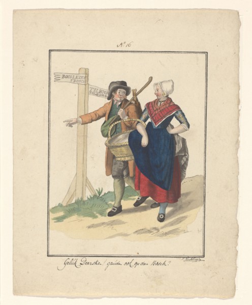 Farmer and wife from Cromhout, 1803-c.1899.  Creator: J. Enklaar.