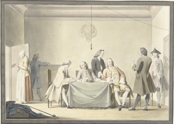 Session of Commissioners to receive the Liberale Gifte...12 September 1747, (1748).  Creator: Jacobus Buys.