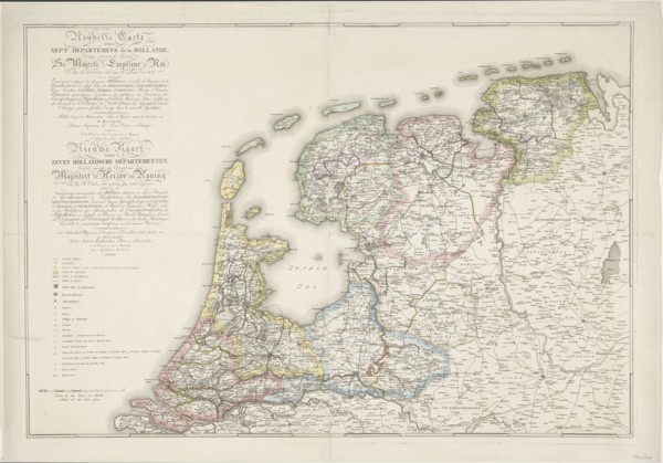 Nouvelle Carte des Sept Departemens de la Hollande/ New map of the seven Dutch...(1811-1812).  Creator: Jan Gerritsz. Visser.