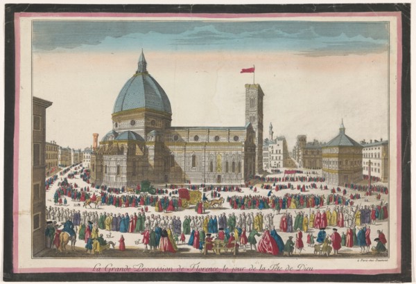 View of the Duomo in Florence with a procession on Corpus Christi, 1745-1775. Creator: Anon.