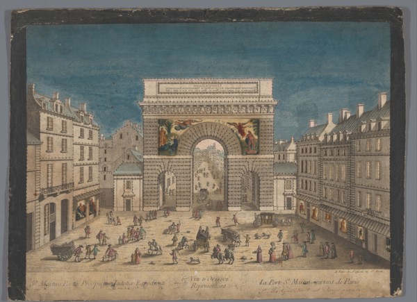 View of Porte Saint-Martin in Paris, 1745-1775. Creator: Anon.