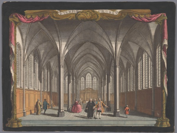 View of the interior of the Temple Church in London, 1750. Creator: Anon.