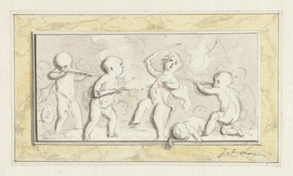 Putti at war, c.1752-c.1819. Creator: Juriaan Andriessen.