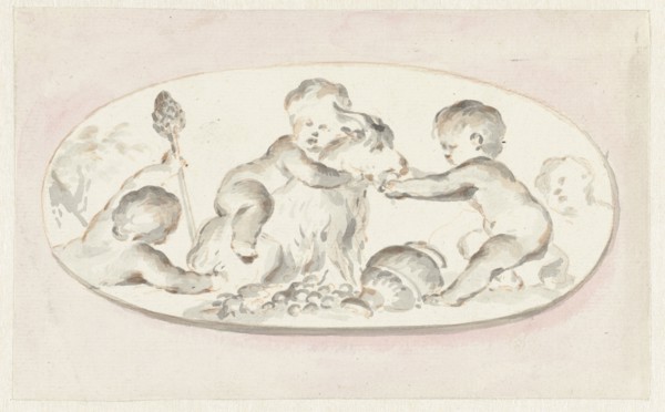 Putti with the attributes of Bacchus, c.1752-c.1819. Creator: Juriaan Andriessen.