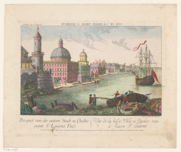 View of Quebec from Saint Lawrence bay, 1755-1779. Creator: Franz Xavier Habermann.