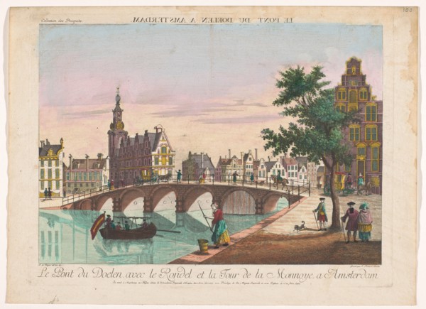 View of the Doelen Bridge over the Amstel in Amsterdam, 1755-1779. Creator: Johann Friedrich Leizelt.