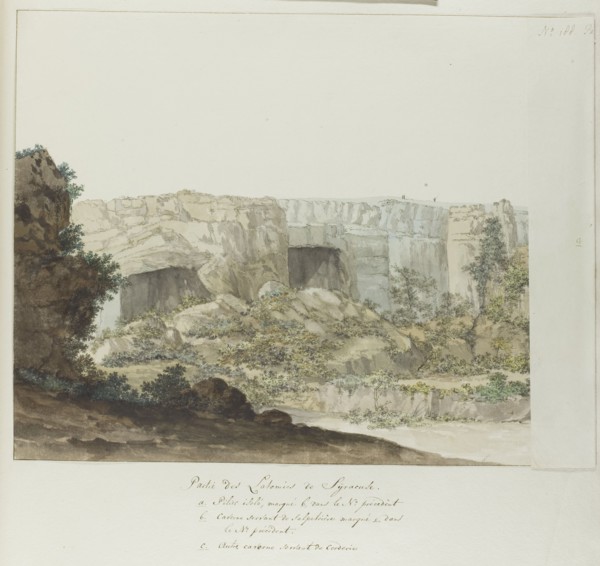 Part of Latomia caves at Syracuse, 1778. Creator: Louis Ducros.