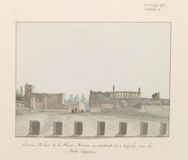 Ancient Palace of Queen Jeanne when leaving Naples through the Porta Capuana, 1778. Creator: Louis Ducros.