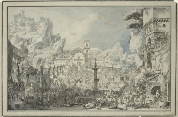 Allegory of the Catholic Church: Plenary Indulgences (Indulgences plénières), c.1790.  Creator: Louis Jean Desprez.