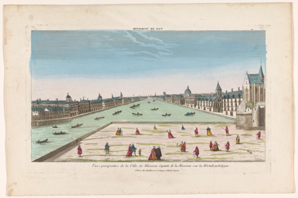 View of the city of Warsaw on the Wisla River, 1759-c.1796. Creators: Louis-Joseph Mondhare, Anon.