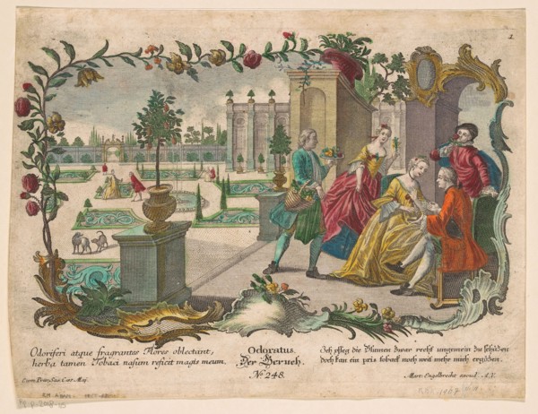 Smell, 1684-1756. Creator: Martin Engelbrecht.